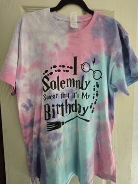 Tie-Dye 'I Solemnly Swear It's My Birthday' Short Sleeve Tee